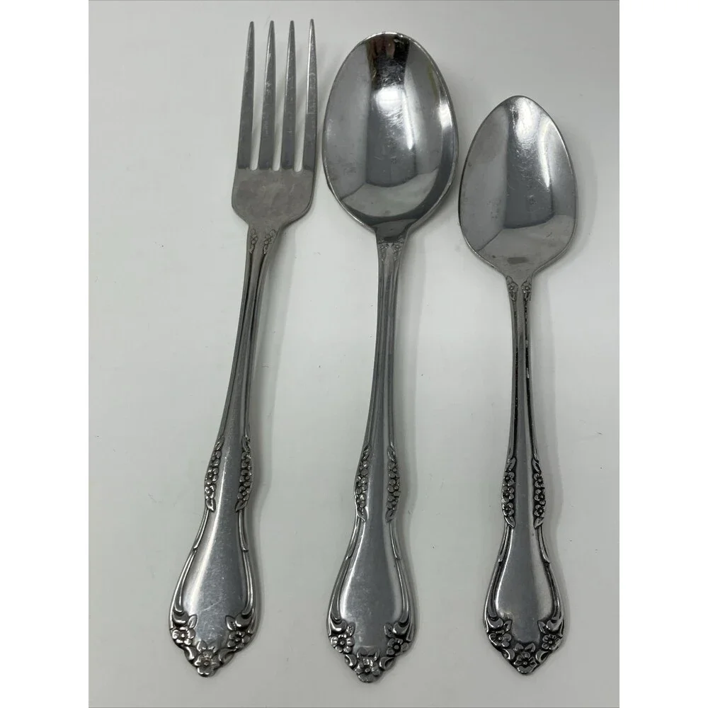 Oneida MANSFIELD Amadeus Stainless 3 Piece Set Wm A Rogers Flatware Fork Spoons